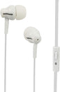 MHP4851-WH Ear Buds with Microphone in White | Available in Pink, Black, & White | Ear Buds Wired with Microphone | Extra Value Comfort Stereo Earbuds Wired | Durable Rubberized Cable |